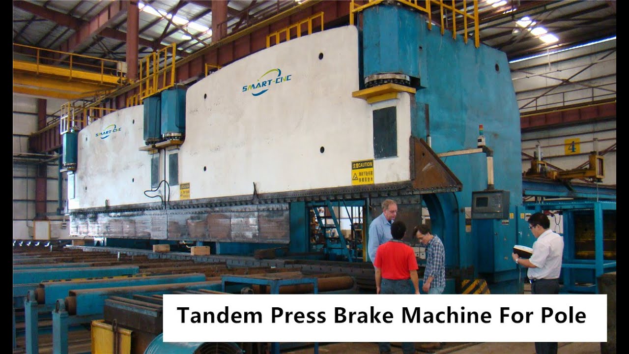 Street Lighting Pole Production Line for 5G, Tandem CNC Press Brake for High Mast Pole