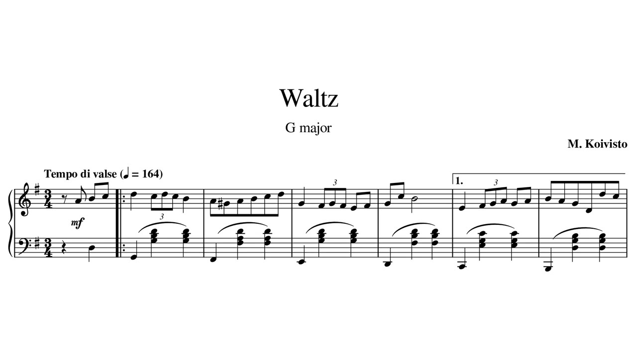 Koivisto: Waltz in G major for Piano
