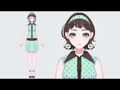 Live2dモデル「チョコミントモチーフのキャラクター」モーションサンプル動画