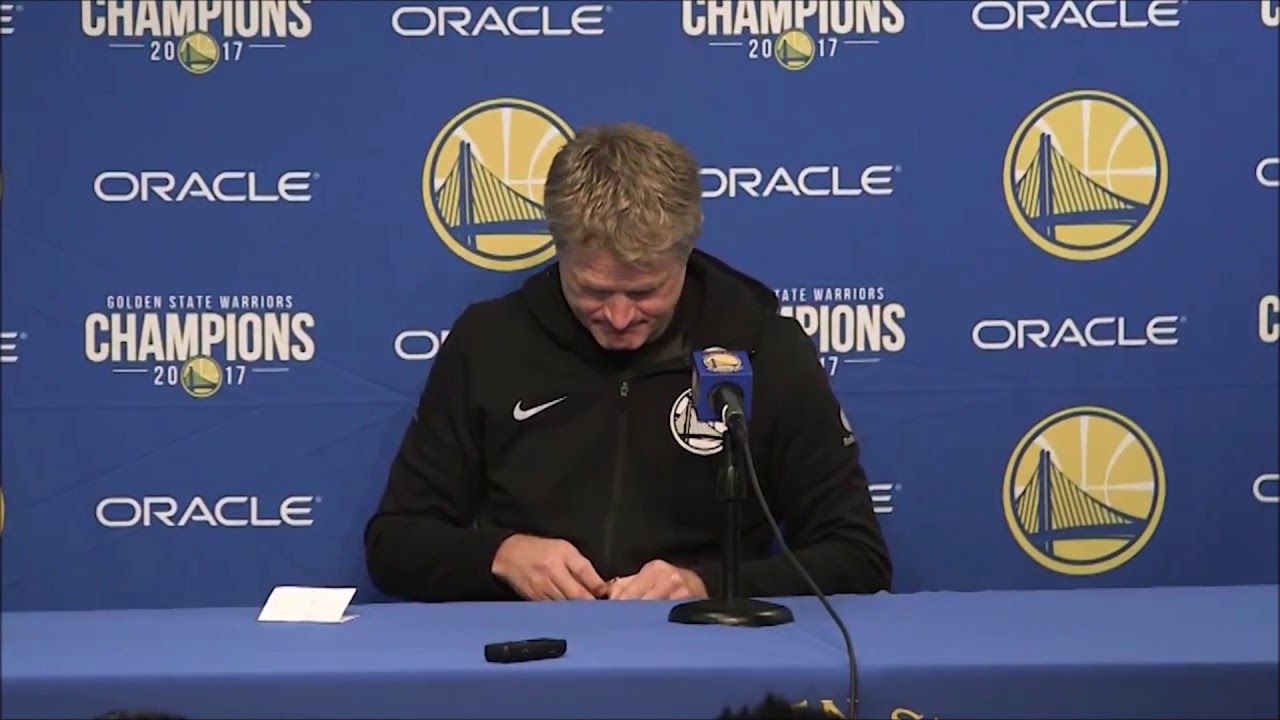 Steve Kerr Clipping His Nails During Press Conference