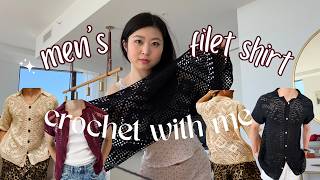 crocheting boyfriend's bday gift! (men's filet shirt / button down shirt)