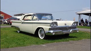 1959 Ford Fairlane 500 Galaxie Convertible in White & Engine Sound  My Car Story with Lou Costabile