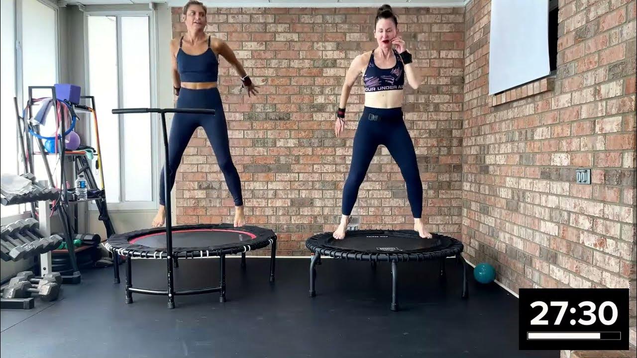 Rebounding Fitness Class BAREFOOT Cardio Sculpt 2 Workouts To