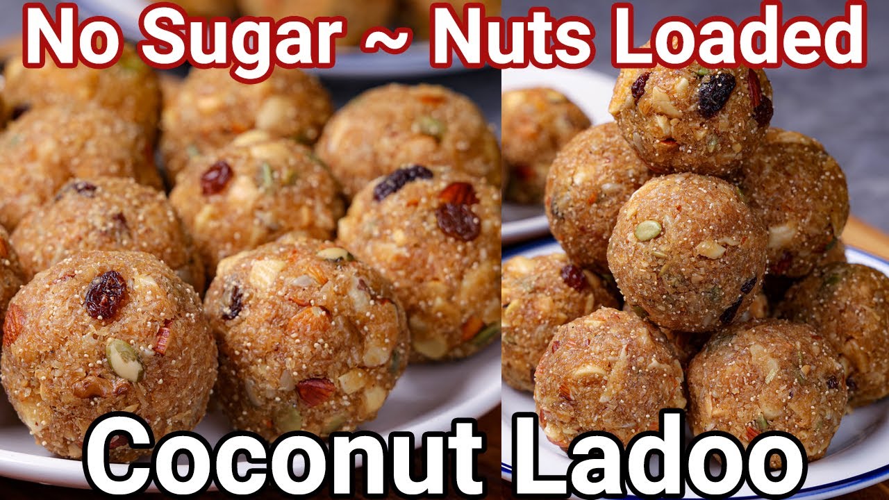 Coconut Ladoo - No Sugar New & Better Healthy Way | Nariyal Ke Laddu in 30 Mins Festival Special | Hebbar | Hebbars Kitchen
