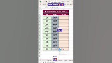 Convert Time into AM / PM Format💯😱🔥| Use Amazing Excel Trick🔥😱#youtubeshorts #excel #shorts