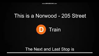Nyc subway R160 Announcements D train with F line Next & Last Stop Voice