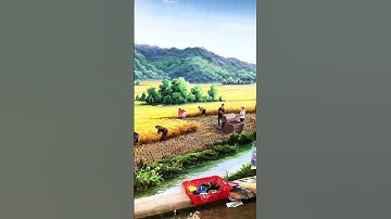 Biến bức tường cũ thành tranh quê hương đẹp mê hồn