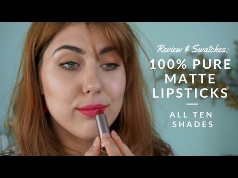 REVIEW & SWATCHES: 100% PURE COCOA BUTTER MATTE LIPSTICKS | Integrity Botanicals