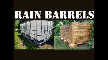 Rain Barrels using IBC Totes for Water Harvesting covered with Wooden Slats - Start to Finish Build