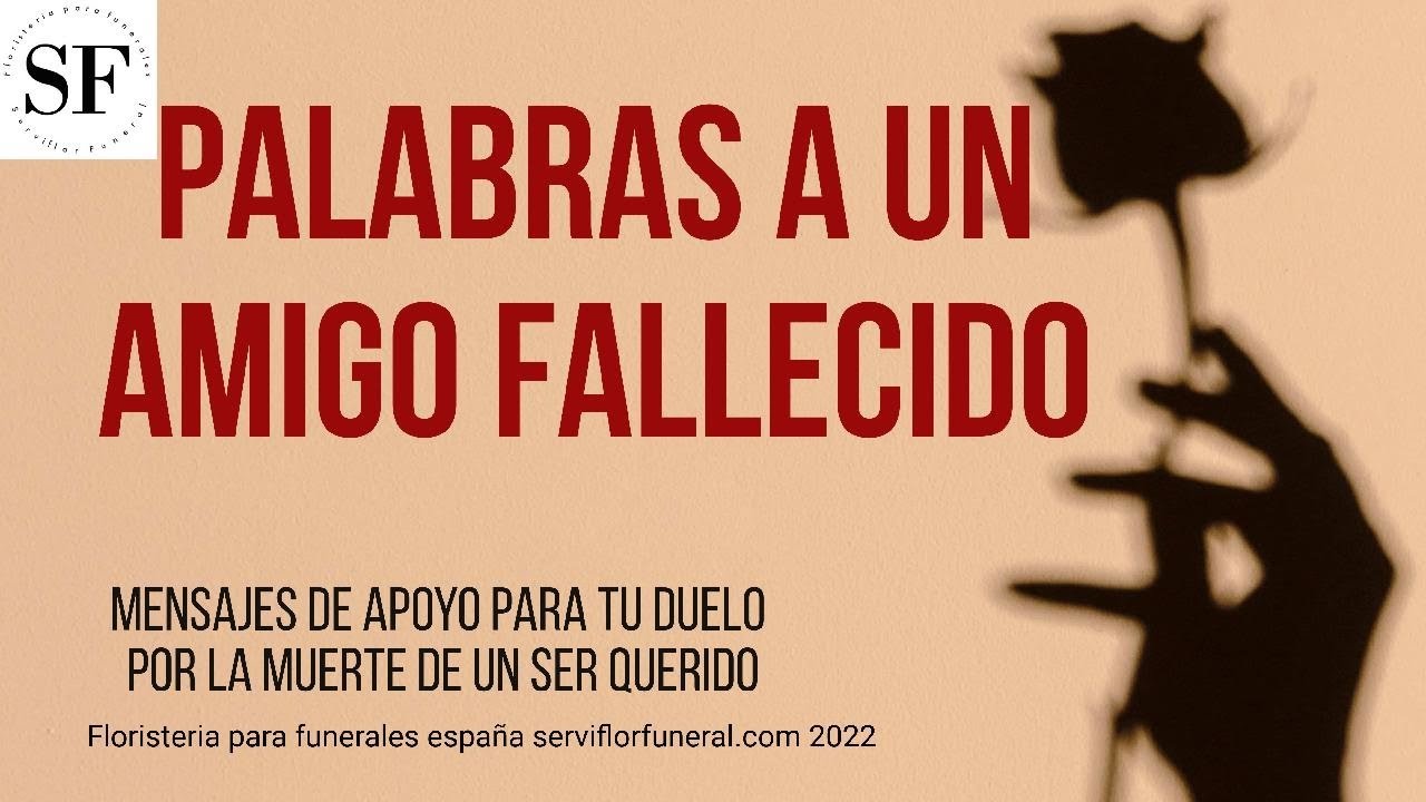 Palabras para tu amigo fallecido, video de apoyo para tu duelo