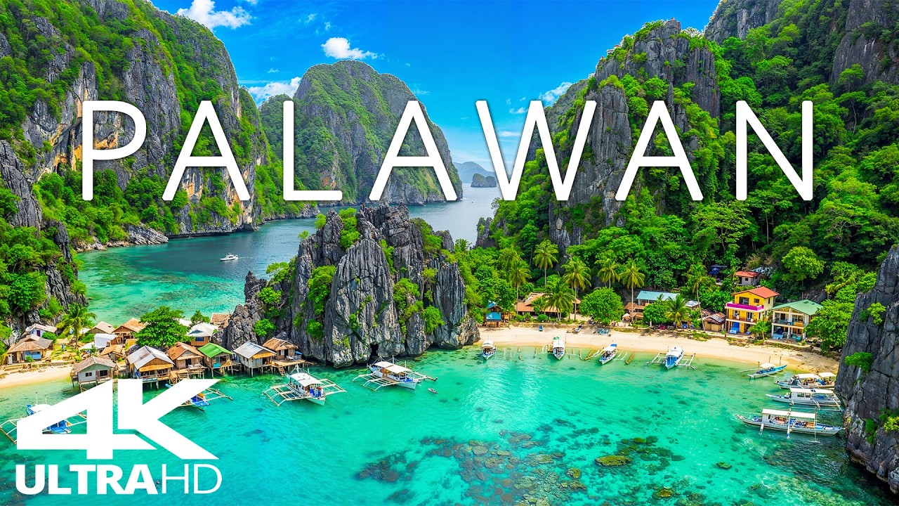 Palawan Island 4K | Limestone Cliffs, Clear Lagoons & Hidden Beaches by the Tropical Warm Blue Sea