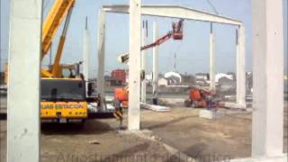 Colocación De Pilares, Vigas Peraltadas, Vigas Correa E Losas Alveolares Prefabricados