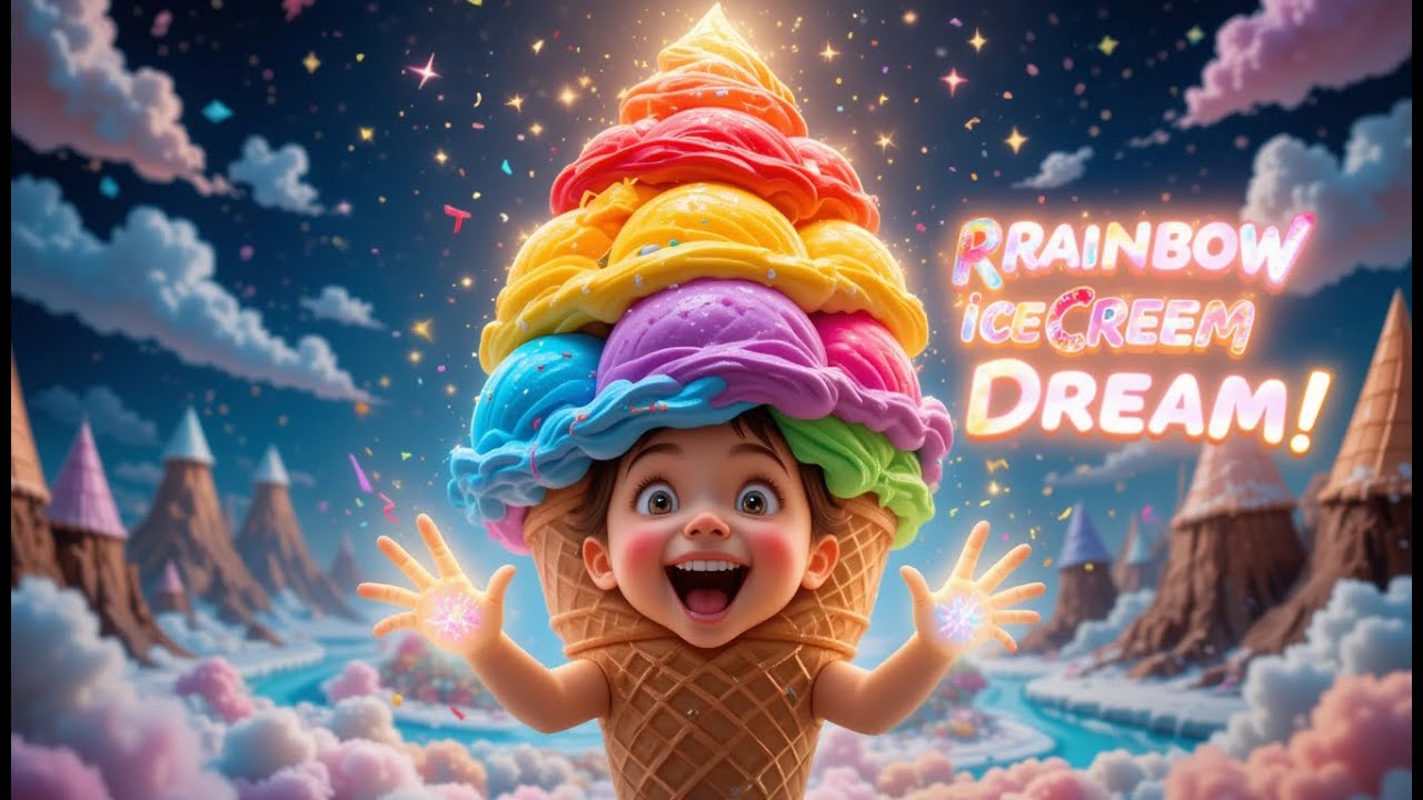 Rainbow Ice Cream Dream 🍦🌈 | Fun Kids Song | Ice Cream Dance & Colors Song