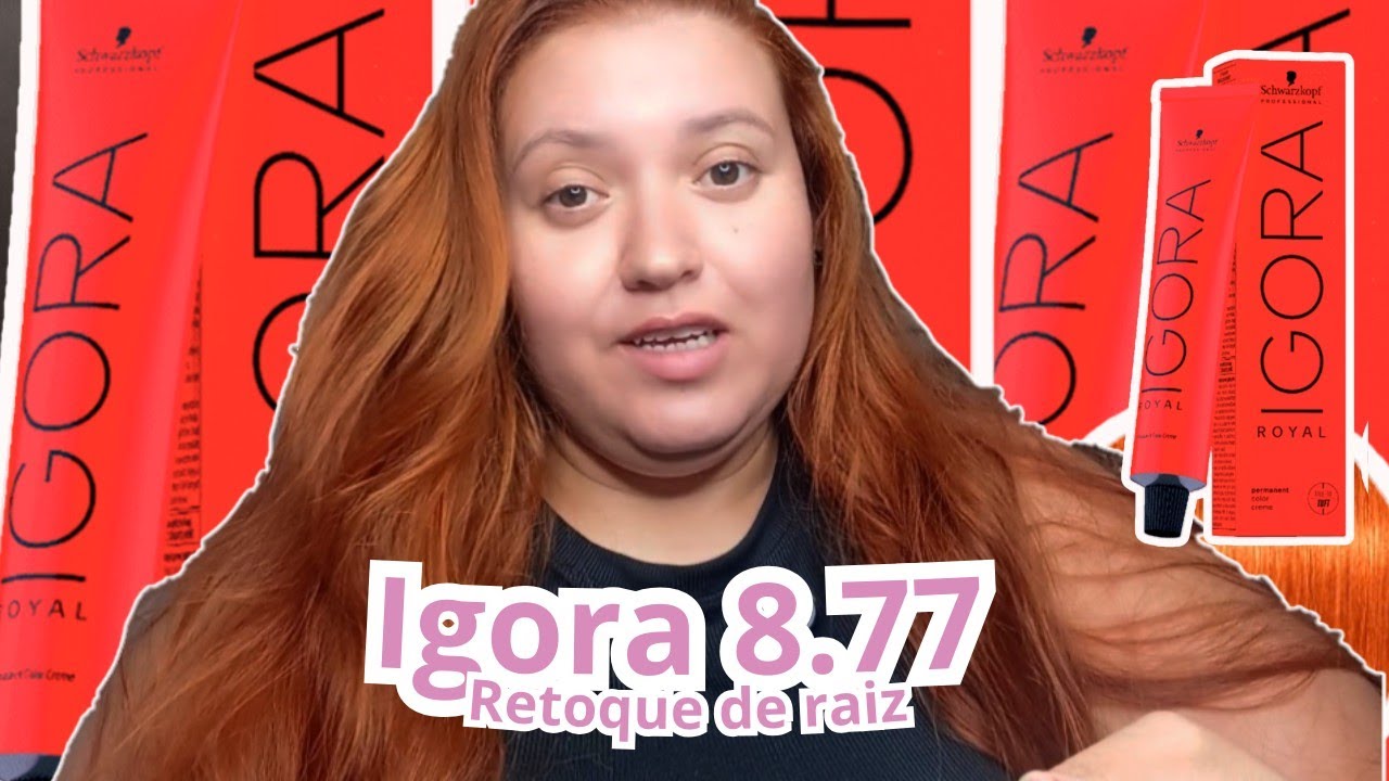 Igora 8.77 ruivo acobreado | retoque de raiz | pintando cabelo #ruivocobre #ruivo #railacarolline