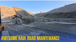 Amazing Haul Road Build with a Caterpillar 18M3 Motor Grader