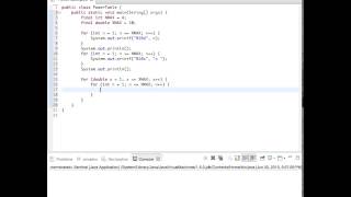 Create a Table of Powers (Java)