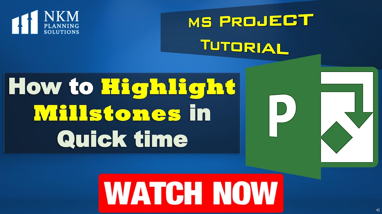 MS Project: How to Highlight Milestones in Quick time.
