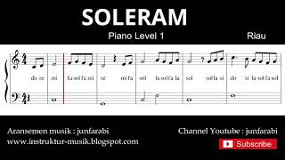 not balok soleram - piano level 1 - lagu daerah riau / melayu - doremi