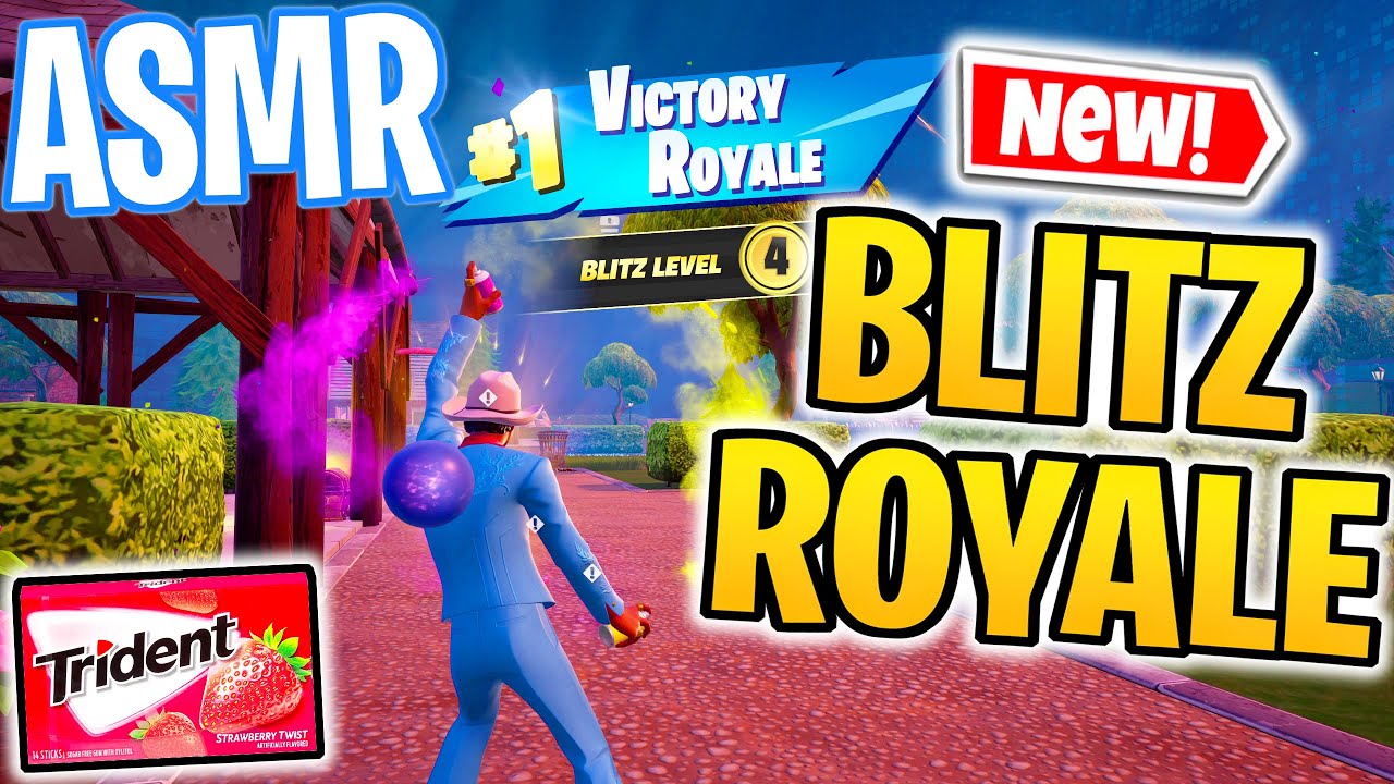 ASMR Gaming 😴 Fortnite Blitz Royale Win! Relaxing Gum Chewing 🎮🎧 Controller Sounds + Whispering 💤