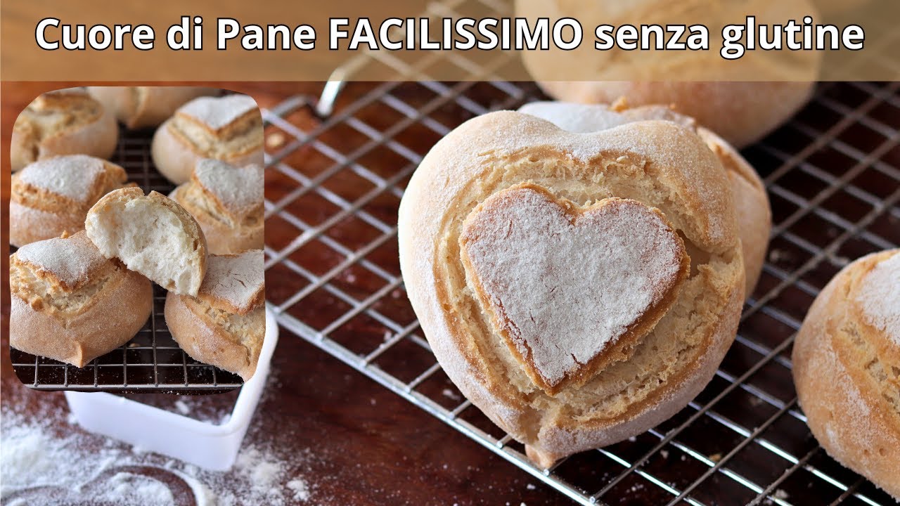 Cuore di pane senza glutine panini a forma di cuore (senza lattosio)