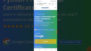 Coursera Google IT Automation with Python ||Offered by Google||Do apply