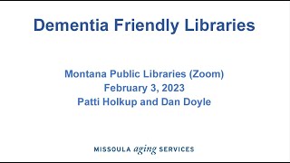 Dementia Friendly Libraries Webinar