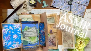 ASMR ~Decorating My Vintage Journal 💚 Wildflowers ~No Talking