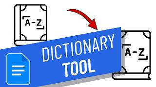How to use Dictionary Tool in google docs
