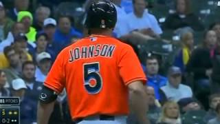 Giancarlo Stanton Hit In The Face By A Pitch
