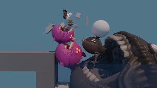 2d physics baby kaiju test with contraptions