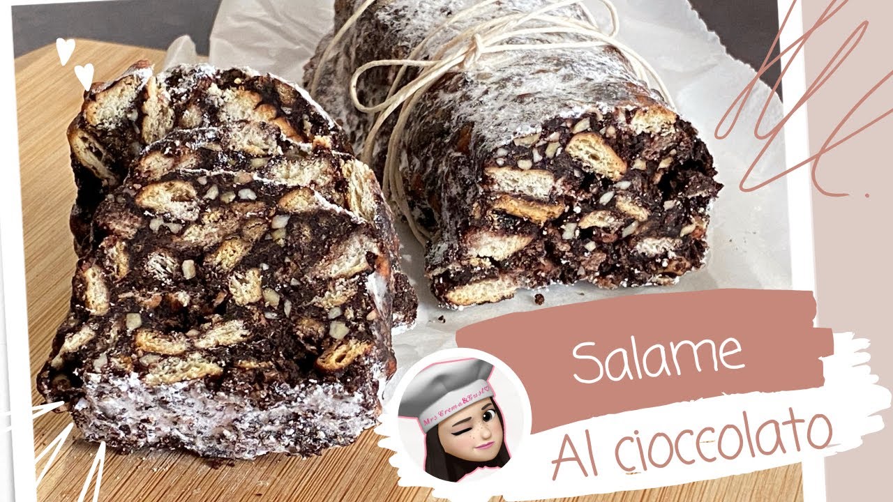 Salame di Cioccolato senza Uova con granella di nocciole Salame turco