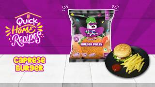 Quick Home Recipe | Caprese Burger using HyFun's Burger Patty | Quick and Easy Burger Recipe