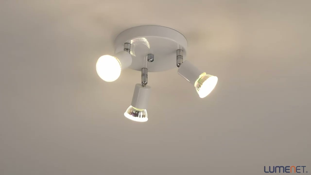 Spot lamp with three sockets, white color (Basic)