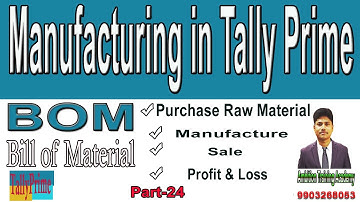 Manufacturing entry in Tally Prime  | Create Manufacturing Journal in Tally prime |BOM