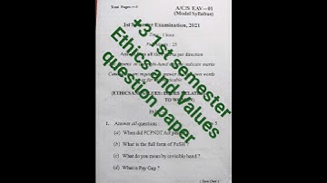 +3 1st sem Ethics and Values question paper 2021 /Barahampur university /All Arts, Science, commerce