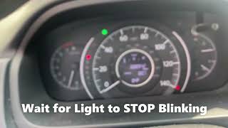 HONDA CRV TIRE PRESSURE LIGHT RESET PROCEDURE - HOW TO TURN OFF TPMS LIGHT