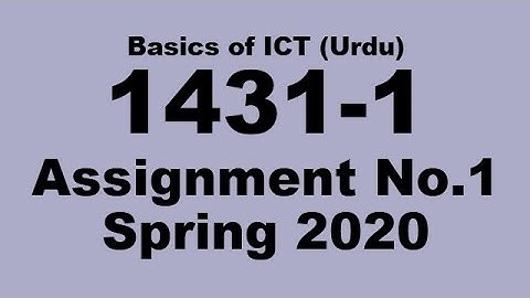 AIOU Code 1431 (U) Solved Assignment No.1 Spring 2020