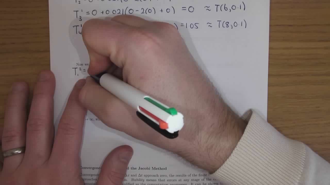 Heat Equation Finite Differences Example Part II - YouTube