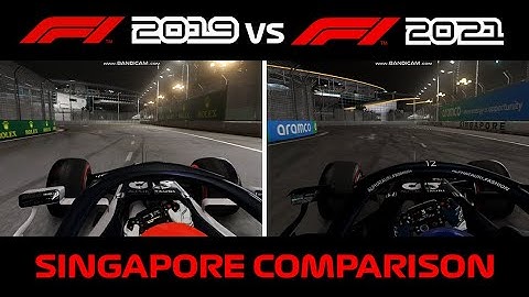 F1 2019 VS F1 2021 GAME TRACK COMPARISON | SINGAPORE