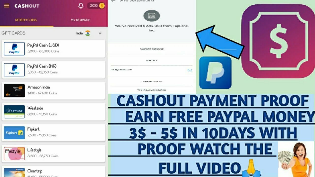 CASH OUT APP| PAYMENT PROOF||EARN FREE PAYPAL MONEY FROM 3$-5$ IN 10DAYS IN HINDI||