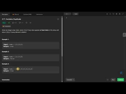 Contains Duplicate || LeetCode || C++ || Easy Approach || Explained || Sorting Array Solution