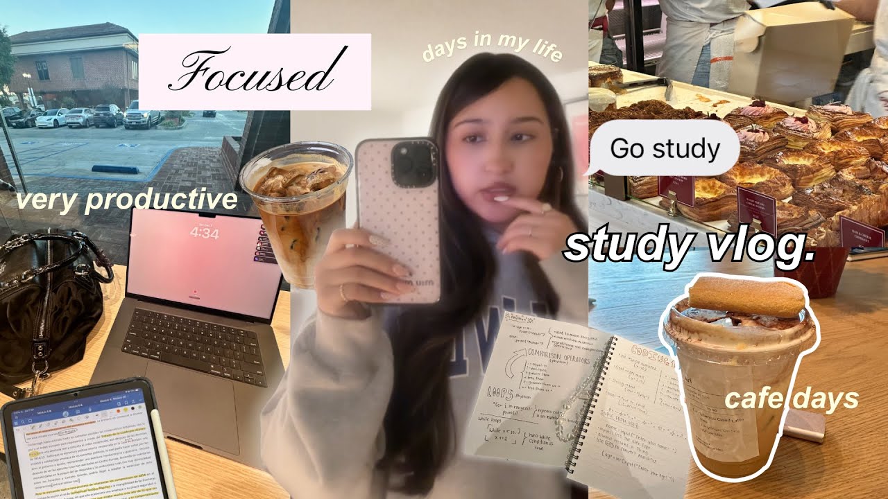 study vlog | PRODUCTIVE days in my life: coffee shops, reviewing, notetaking