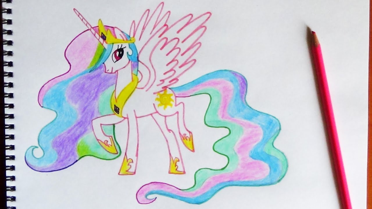 How To Draw Pony Princess Celestia Como Dibujar Celestia как нарисовать пони принцесса селестия