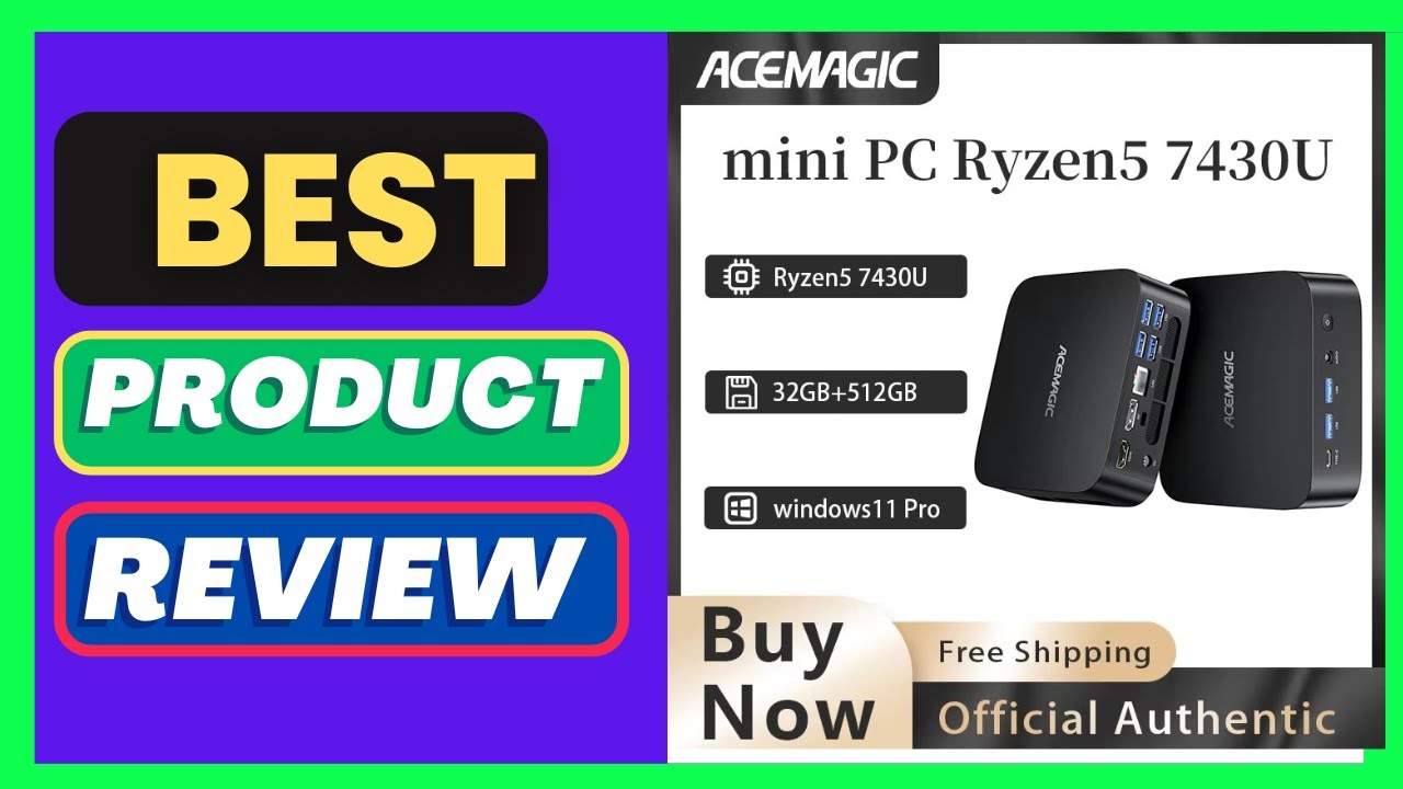 ACEMAGIC MINI PC AMD Ryzen 5 7430U 32GB RAM 512GB SSD Windows 11 Pro MINI