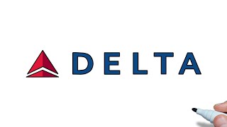 How to draw Delta Air Lines Logo easy