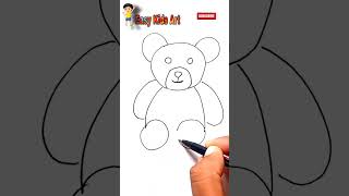 How to Draw Teddy Bear🧸 #shortsvideo #drawing #kidsdrawing #teddybear #youtubeshorts #easy_kids_art