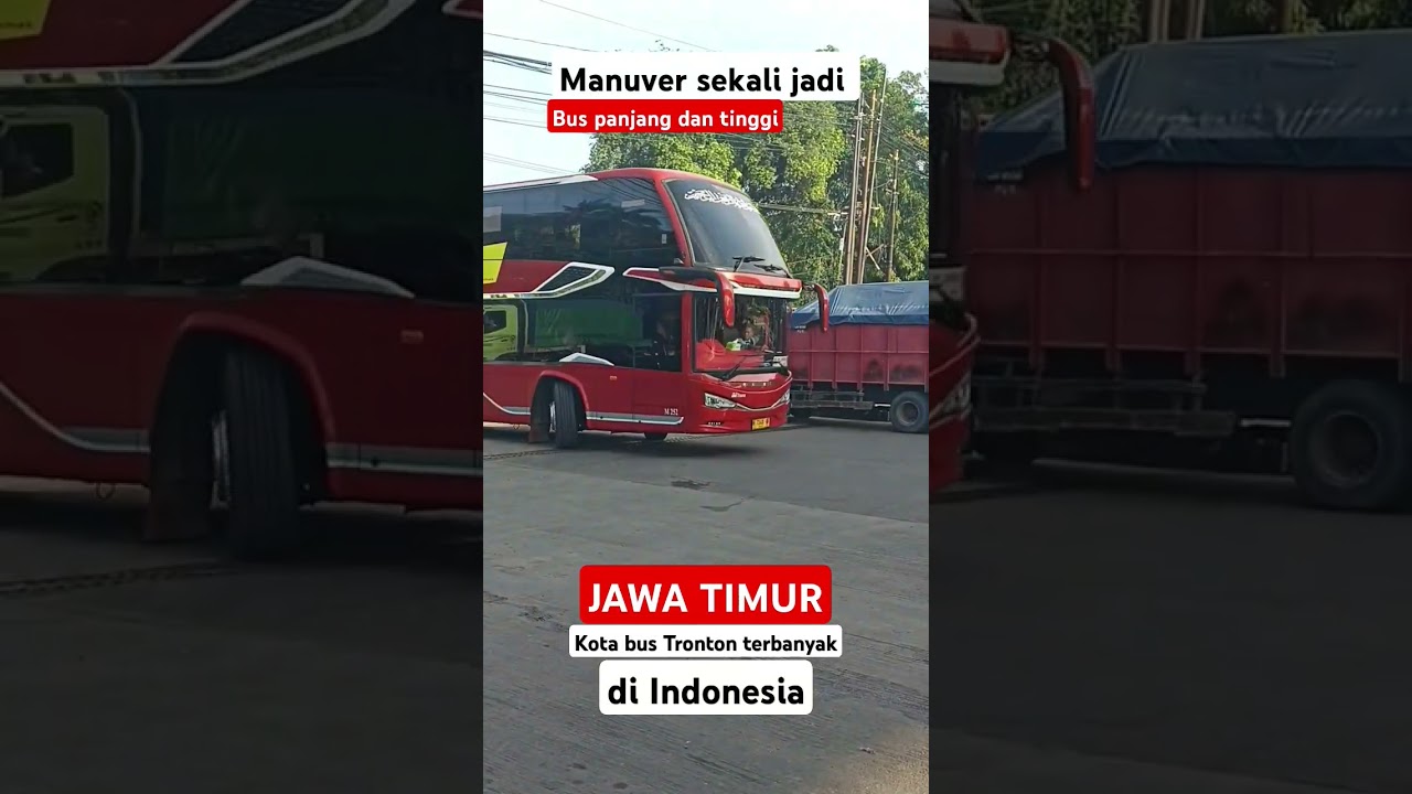 Begini cara manuver bus panjang dan tinggi 🥶 