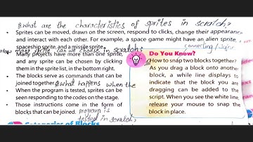Punjab Text book( Computer Science) class 8 chapter 6 (understanding the scratch window)part 2 