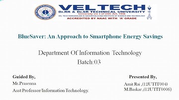 BLUESAVER (VELTECH UNIVERSITY IT FINAL YEAR PROJECT 2012-2016 Batch)