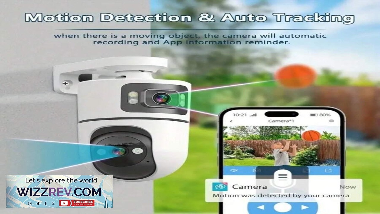 1pc 4K Outdoor Dual Lens WiFi Security Camera With Motion Detection Two ...